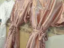 Rose Gold Sarin Gown With White Embroidery