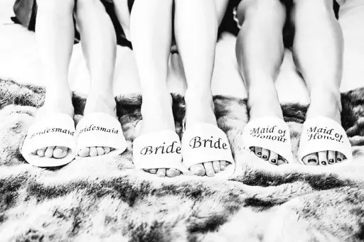 Bridal Slippers Gold Wording